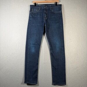 UNIQLO Men Jeans Dark Wash Slim Fit Stretch Waist 32 Inseam 32 RN139864 Classic